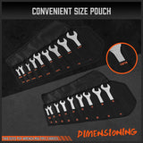 HORUSDY Super Thin 18Pc Wrench Set Open End Spanner 3mm CRV Metric & SAE w Pouch - Close-Up Angle