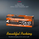 HORUSDY Super Thin 18Pc Wrench Set Open End Spanner 3mm CRV Metric & SAE w Pouch - Extra Image