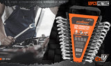 12-Piece Metric Chrome-Vanadium Combination Wrench Set with Clip Storage - Front View