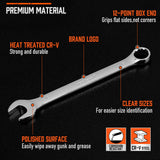 12-Piece Metric Chrome-Vanadium Combination Wrench Set with Clip Storage - Rear View