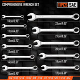 11Pcs Imperial Combination Spanner Ring Open End Ended Combo Wrench 12 Point - Side View
