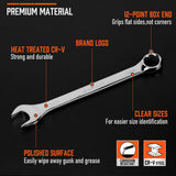 11Pcs Imperial Combination Spanner Ring Open End Ended Combo Wrench 12 Point - Rear View