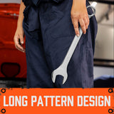 6Pc Extra Big Imperial Combination Spanner Ring Open Ended Combo Wrench Work - Close-Up Angle
