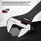 SEDY 4Pc Adjustable Wrench Set Shifter Heavy Duty SAE & Metric Household Repair - Top-Down View