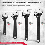 SEDY 4Pc Adjustable Wrench Set Shifter Heavy Duty SAE & Metric Household Repair - Close-Up Angle