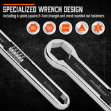 HORUSDY 2Pcs Universal Wrench Set SAE & Metric Spanner Hex E-Torx Triangle - Rear View