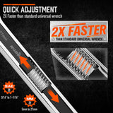 HORUSDY 2Pcs Universal Wrench Set SAE & Metric Spanner Hex E-Torx Triangle - Low Angle