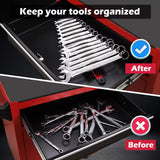 14 Slots Magnetic Spanner Rack Spanner Organizer Holder Portable Adjustable Au - Top-Down View