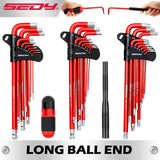 SEDY 30Pc Allen Key Set Long Arm Hex & Torx Keys with Grip Handle SAE Metric
