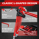 SEDY 30Pc Allen Key Set Long Arm Hex & Torx Keys with Grip Handle SAE Metric - Side View