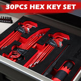 SEDY 30Pc Allen Key Set Long Arm Hex & Torx Keys with Grip Handle SAE Metric - Close-Up Angle