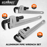 HORUSDY 3PCS Aluminum Straight Pipe Wrench Set 10