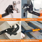 HORUSDY 2Pc Adjustable Wrench Quick Multi-Function Spanner Power Grip Pipe Set - Low Angle