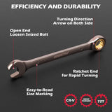SEDY 12Pcs Ratcheting Wrench Set 8-19mm Metric CR-V Steel 72T Spanner Tool Kit - 45-Degree Angle
