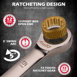 SEDY 24PCS Ratcheting Wrench Set Metric SAE CR-V Steel 72T With Magnetic Holder - Side View