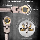 SEDY 24Pc Flexi Head Ratchet Spanner Set Metric & SAE with Magnetic Organizer - Top-Down View