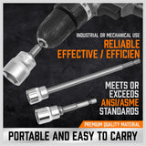 6Pc Drill Socket Adapter Set Long Short Combination Extension Impact Nut Driver - 45-Degree Angle