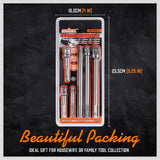 6Pc Drill Socket Adapter Set Long Short Combination Extension Impact Nut Driver - Rear View