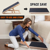 VaKa 100cm Foldable Dog Pet Ramp Adjustable Height Dogs Stairs For Bed Sofa 82007 - Side View