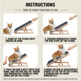 VaKa 100cm Foldable Dog Pet Ramp Adjustable Height Dogs Stairs For Bed Sofa 82007 - 45-Degree Angle