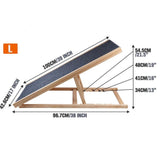 VaKa 100cm Foldable Dog Pet Ramp Adjustable Height Dogs Stairs For Bed Sofa 82007 - Low Angle
