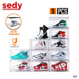 5PC Stackable Shoe Display Box Hard Acrylic Sneaker Storage Containers Case