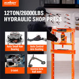 HORUSDY 12T Hydraulic Shop Press Bending H-Frame Benchtop Jack Stand Heavy Duty - Top-Down View