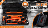 12T Porta Power Kit Hydraulic Ram Pump Oil Hose Automotive Body Repair Tool - Front View