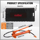 12T Porta Power Kit Hydraulic Ram Pump Oil Hose Automotive Body Repair Tool - Side View