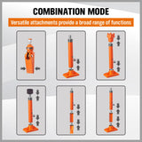 12T Porta Power Kit Hydraulic Ram Pump Oil Hose Automotive Body Repair Tool - Rear View