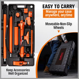 12T Porta Power Kit Hydraulic Ram Pump Oil Hose Automotive Body Repair Tool - Extra Image