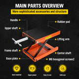 205KG Motorcycle Motorbike Lift Jack Motorcycle Stand Hoist Repair Work Bench - Top-Down View