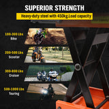 205KG Motorcycle Motorbike Lift Jack Motorcycle Stand Hoist Repair Work Bench - Low Angle