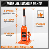 4-Ton (8,000 LBs) Hydraulic Bottle Jack Heavy Duty Car Lifter with Safety Valve - Side View
