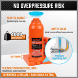 4-Ton (8,000 LBs) Hydraulic Bottle Jack Heavy Duty Car Lifter with Safety Valve - Top-Down View