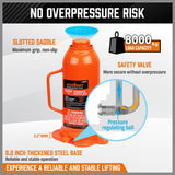8-Ton (16,000 LBs) Hydraulic Bottle Jack Heavy Duty Car Lifter with Safety Valve - Top-Down View