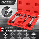 SEDY 4Pcs Metal Nut Splitter Kit Pressure Nut Cracker Remover Extractor Tool - Front View