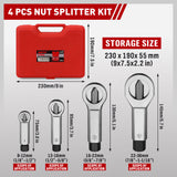 SEDY 4Pcs Metal Nut Splitter Kit Pressure Nut Cracker Remover Extractor Tool - Top-Down View