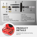 SEDY 10Pc Wheel Lock Removal Tool Kit Wheel Locking Nut Key Remover Kit With Box - Rear View
