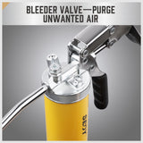 18inch Grease Gun 8000PSI Pistol Grip Flex Hose Heavy Duty Barrel With Cartridge - Rear View
