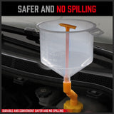 19-Piece No-Spill Radiator Coolant Refilling Funnel Kit Spill Proof Radiator Bleeder Kit with Universal Adaptor - 45-Degree Angle