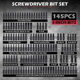 SEDY 235PC Screwdriver Bit Set Ratchet Handle Holders Security Bits Nut Drivers - Side View