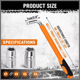 3Pcs Telescoping Lug Wrench 17/19mm 21/23MM Extendable Lug Wrench Tire Wrench - Top-Down View