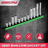 SEDY 12Pc 10mm Socket Set 1/4