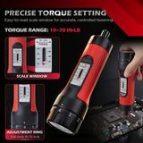 SEDY 64Pcs Torque Screwdriver Set 10-70 in-lb S2 Bits Magnetic Nut Driver Kit - 45-Degree Angle