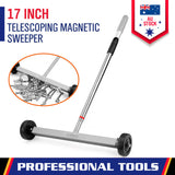 17inch Telescoping Magnetic Sweeper Magnet Broom Rolling Pick Up 8.8Lbs Portable - Front View
