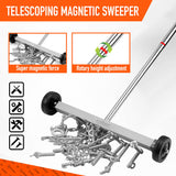 17inch Telescoping Magnetic Sweeper Magnet Broom Rolling Pick Up 8.8Lbs Portable - Top-Down View