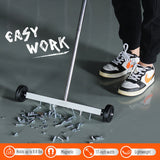 17inch Telescoping Magnetic Sweeper Magnet Broom Rolling Pick Up 8.8Lbs Portable - Low Angle