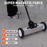 18Inch Magnetic Pick Up Sweeper With Wheels 45LBS Lawn Sweeper Roofing Tools - Top-Down View