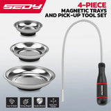SEDY 4Pcs Magnetic Tray Pick-Up Tool Set Flexible Magnet Holder Auto Repair